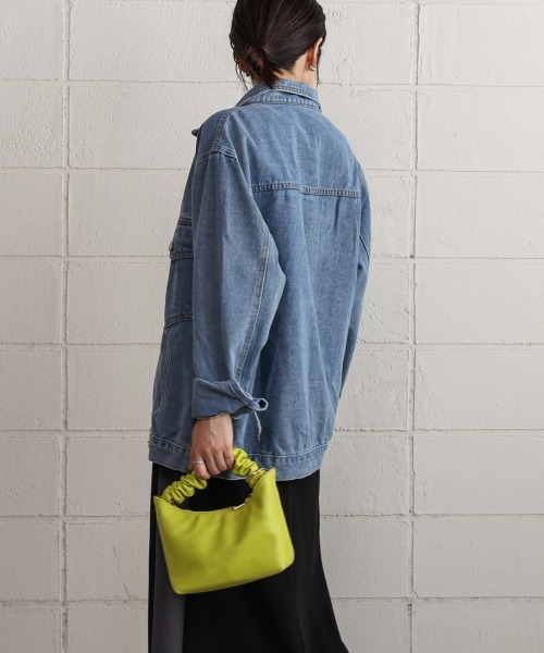 Bou Jeloud（ブージュルード）の「ビックポケットデニムシャツ（デニムジャケット・レディース・ブルー/ライトブルー/ブラック・FREE）」の21枚目の写真