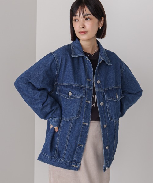 Bou Jeloud（ブージュルード）の「ビックポケットデニムシャツ（デニムジャケット・レディース・ブルー/ライトブルー/ブラック・FREE）」の4枚目の写真