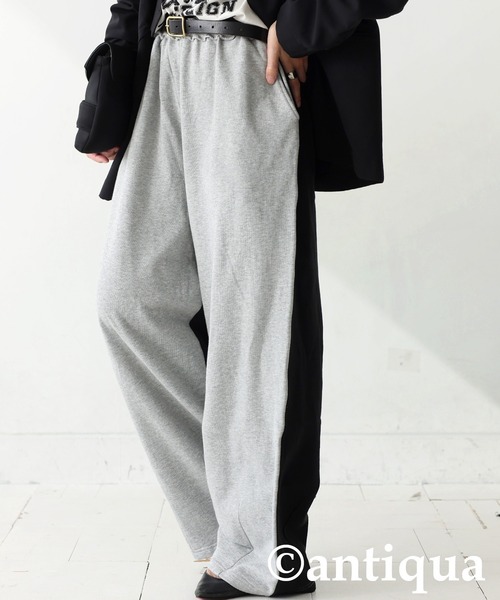 antiqua(アンティカ)の「バイカラー裏毛スウェットパンツ(スウェットパンツ・レディース・杢グレー・MEDIUM/LARGE)」の1枚目の写真