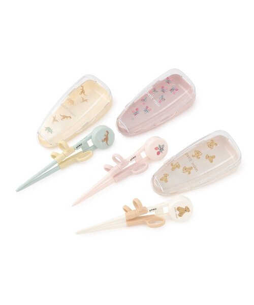 petit main（プティマイン）の「トレーニング箸ケースつき/L（カトラリー・キッズ・ライトベージュ/ライトピンク/ライトグリーン・F）」の12枚目の写真