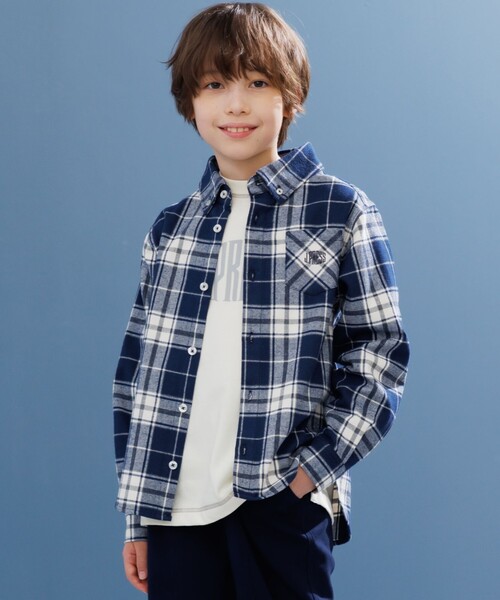 【140-170cm】ビッグチェック シャツ