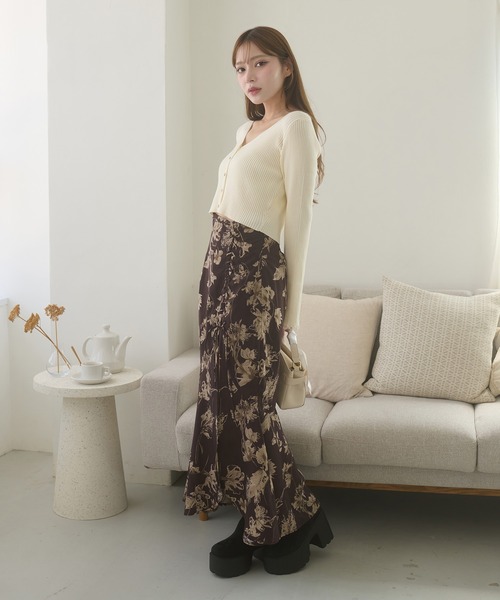 Ambre Neige(アンブルネージュ)の「lace up slit skirt / レースアップスリットスカート(スカート・レディース・ダークブラウン/アイボリー/ブラック・FREE)」の18枚目の写真