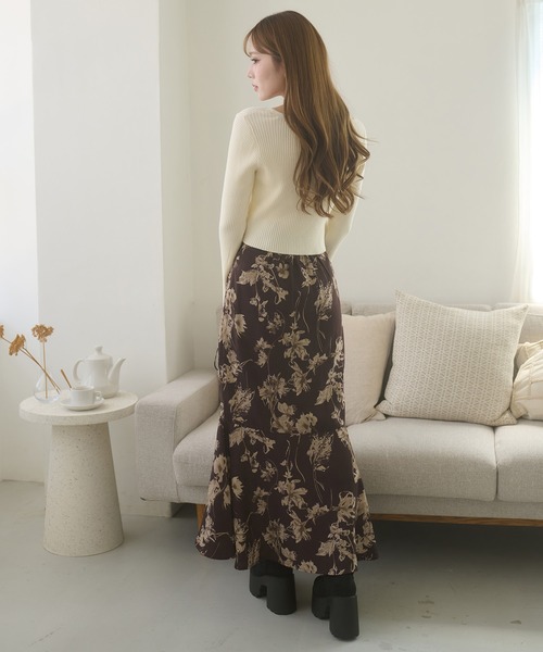 Ambre Neige(アンブルネージュ)の「lace up slit skirt / レースアップスリットスカート(スカート・レディース・ダークブラウン/アイボリー/ブラック・FREE)」の7枚目の写真