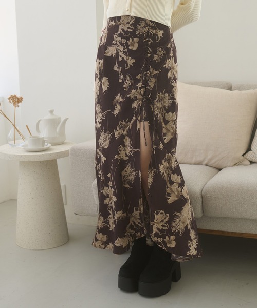 Ambre Neige(アンブルネージュ)の「lace up slit skirt / レースアップスリットスカート(スカート・レディース・ダークブラウン/アイボリー/ブラック・FREE)」の22枚目の写真