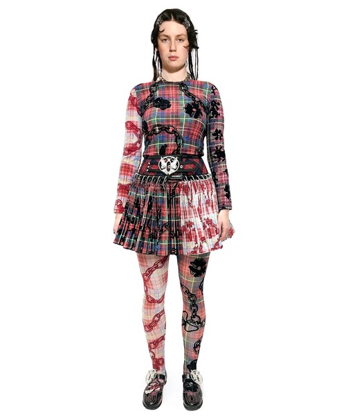 CHOPOVA LOWENA チョポヴァ・ロウェナ 24aw 紫 チェック 長袖 Chopova