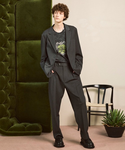 MAISON SPECIAL(メゾンスペシャル)の「《UNISEX》Wool Like Regular-Over Set Up/ウールライクレギュラーオーバーセットアップ【MAISON SPECIAL/メゾンスペシャル】(テーラードジャケット・メンズ・グレー/ネイビー/ブラック・2/1/0)」の4枚目の写真