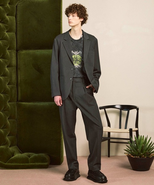 MAISON SPECIAL(メゾンスペシャル)の「《UNISEX》Wool Like Regular-Over Set Up/ウールライクレギュラーオーバーセットアップ【MAISON SPECIAL/メゾンスペシャル】(テーラードジャケット・メンズ・グレー/ネイビー/ブラック・2/1/0)」の9枚目の写真