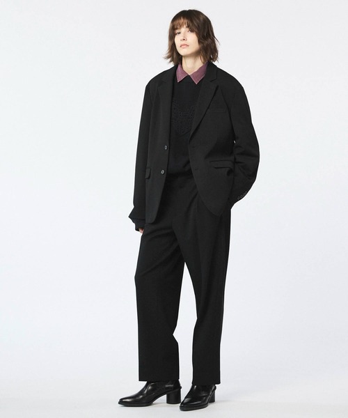 MAISON SPECIAL ブラック テーラードジャケット セットアップ UNISEX》Wool Like Regular-Over Set Up/ウールライクレギュラー