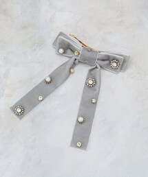 OPAQUE.CLIP | ビジュー×ベロア リボンバレッタ(その他ヘアアクセサリー)