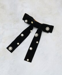 OPAQUE.CLIP | ビジュー×ベロア リボンバレッタ(その他ヘアアクセサリー)