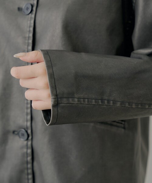 セール】ファー取り外しレザールーズシャツジャケット（その他アウター