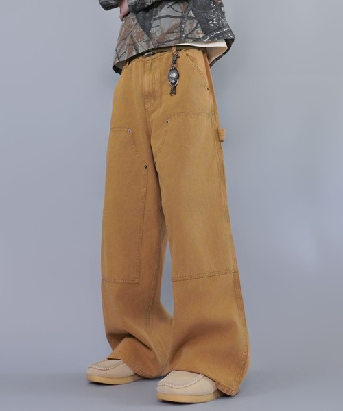 セットアップ ファイヤーマンジャケット&バギーダブルニーパンツ ブライトリーセットアップ】マニッシュストライプ 2WAYストレッチ