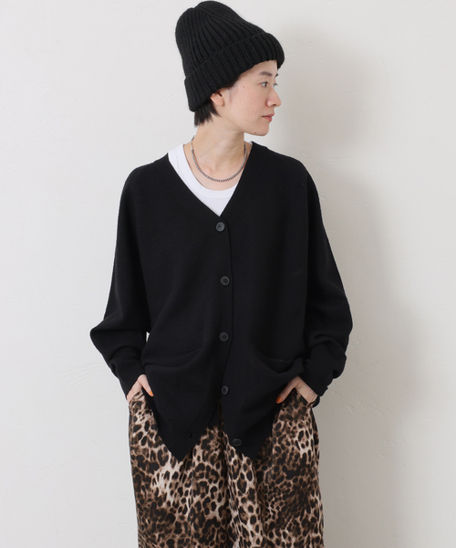 JOURNAL STANDARD LUXE（ジャーナルスタンダード　ラックス）の「ボイルメリノウールカーディガン（カーディガン/ボレロ・レディース・ホワイト/チャコールグレー/ブラック・FREE）」の8枚目の写真