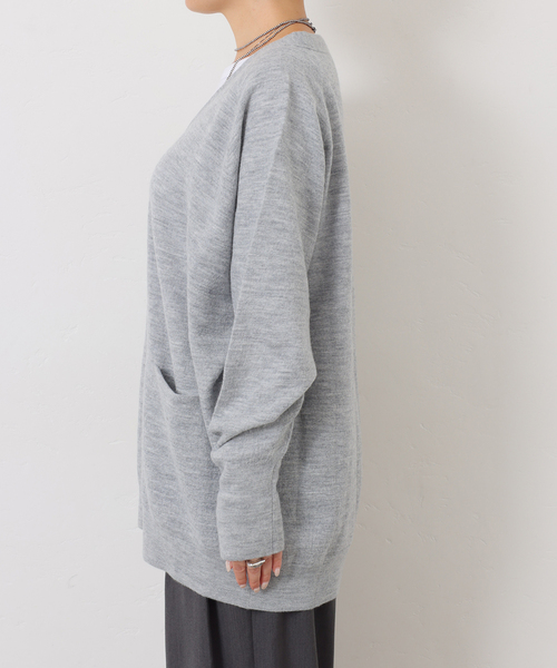 JOURNAL STANDARD LUXE（ジャーナルスタンダード　ラックス）の「ボイルメリノウールカーディガン（カーディガン/ボレロ・レディース・ホワイト/チャコールグレー/ブラック・FREE）」の13枚目の写真