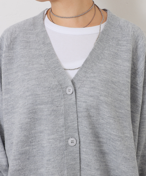 ジャーナルスタンダードラックス メリノボイルVネックカーディガン ウール100% JOURNAL STANDARD LUXE（ジャーナルスタンダード ラックス）の