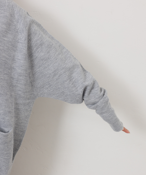 JOURNAL STANDARD LUXE（ジャーナルスタンダード　ラックス）の「ボイルメリノウールカーディガン（カーディガン/ボレロ・レディース・ホワイト/チャコールグレー/ブラック・FREE）」の12枚目の写真