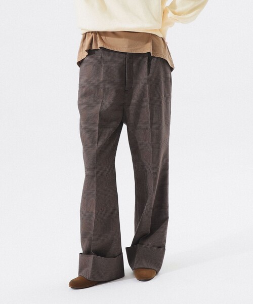 チェック ロング ダブルヘム スラックス（スラックス）｜BEAMS BOY