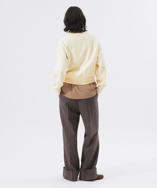 BEAMS BOY（ビームスボーイ）の「チェック ロング ダブルヘム スラックス（スラックス・レディース・グレー/ブラウン・1/0）」の5枚目の写真