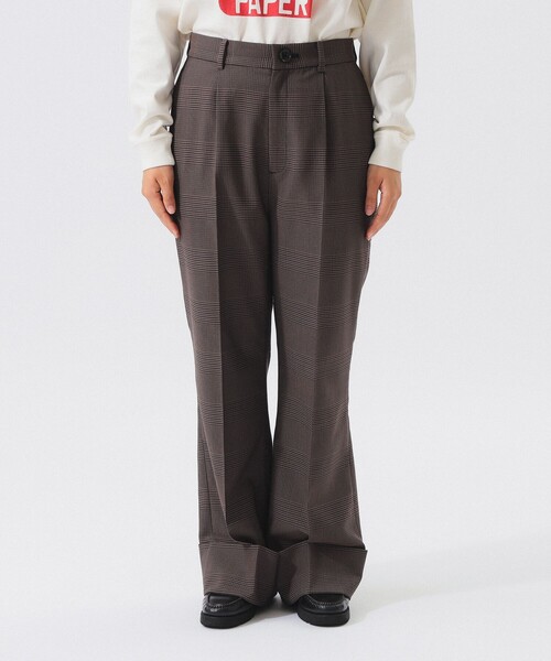 BEAMS BOY（ビームスボーイ）の「チェック ロング ダブルヘム スラックス（スラックス・レディース・グレー/ブラウン・1/0）」の13枚目の写真
