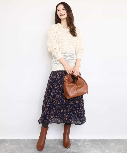 レトロ花柄スカート/洗える（スカート）｜MK MICHEL KLEIN（エムケー