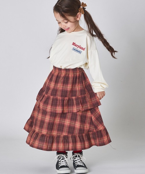 pairmanon（ペアマノン）の「アソート ティアード フリル スカート（スカート・キッズ・ホワイト/ブラック/ピンク系その他/ブラック系その他・S/M/L）」の4枚目の写真