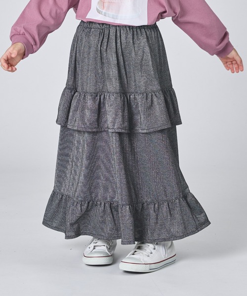 ティアードフリルスカート　グレー　luvワンピ セール】アソート ティアード フリル スカート（スカート）｜pairmanon