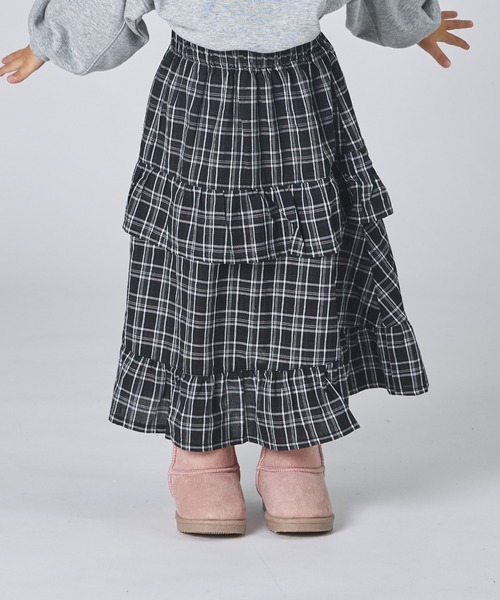 pairmanon（ペアマノン）の「アソート ティアード フリル スカート（スカート・キッズ・ホワイト/ブラック/ピンク系その他/ブラック系その他・S/M/L）」の8枚目の写真