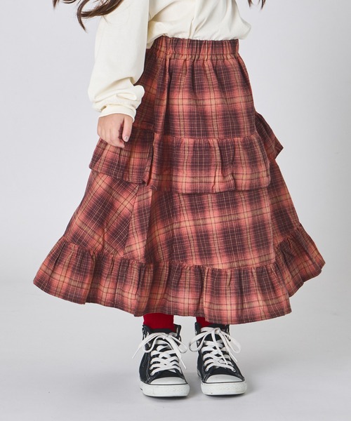 pairmanon（ペアマノン）の「アソート ティアード フリル スカート（スカート・キッズ・ホワイト/ブラック/ピンク系その他/ブラック系その他・S/M/L）」の11枚目の写真