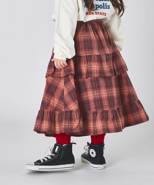 pairmanon（ペアマノン）の「アソート ティアード フリル スカート（スカート・キッズ・ホワイト/ブラック/ピンク系その他/ブラック系その他・S/M/L）」の12枚目の写真