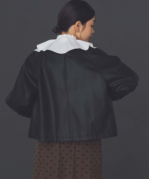 セール】LUレザークルーネックジャケット（その他アウター）｜Gready