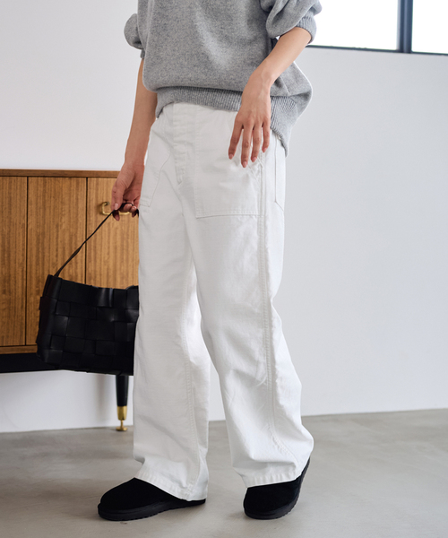 FRAMeWORK（フレームワーク）の「≪追加≫ミリタリースラブバックサテンベイカーパンツ 2（カーゴパンツ・レディース・ホワイト/オリーブ・36/38/40）」の21枚目の写真