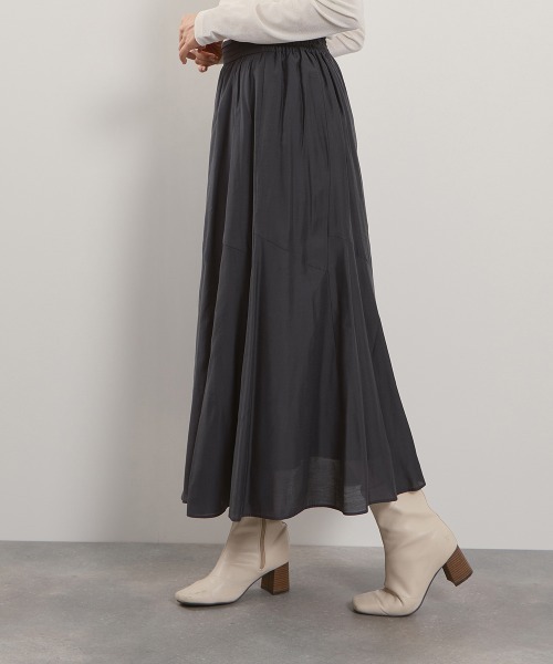 QUEENS COURT（クイーンズコート）の「シルキーローンウエストプリーツスカート≪手洗い可能≫（スカート・レディース・ブラック/ピンク/ブラウン/ダークグレー・M）」の5枚目の写真