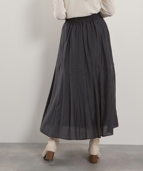 QUEENS COURT（クイーンズコート）の「シルキーローンウエストプリーツスカート≪手洗い可能≫（スカート・レディース・ブラック/ピンク/ブラウン/ダークグレー・M）」の6枚目の写真