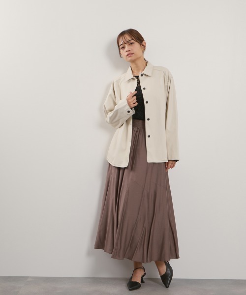 QUEENS COURT（クイーンズコート）の「シルキーローンウエストプリーツスカート≪手洗い可能≫（スカート・レディース・ブラック/ピンク/ブラウン/ダークグレー・M）」の9枚目の写真