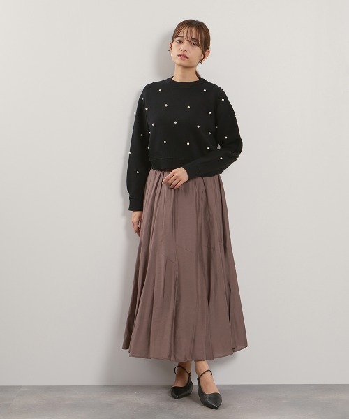 QUEENS COURT（クイーンズコート）の「シルキーローンウエストプリーツスカート≪手洗い可能≫（スカート・レディース・ブラック/ピンク/ブラウン/ダークグレー・M）」の11枚目の写真