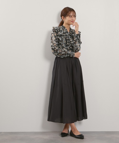 QUEENS COURT（クイーンズコート）の「シルキーローンウエストプリーツスカート≪手洗い可能≫（スカート・レディース・ブラック/ピンク/ブラウン/ダークグレー・M）」の15枚目の写真