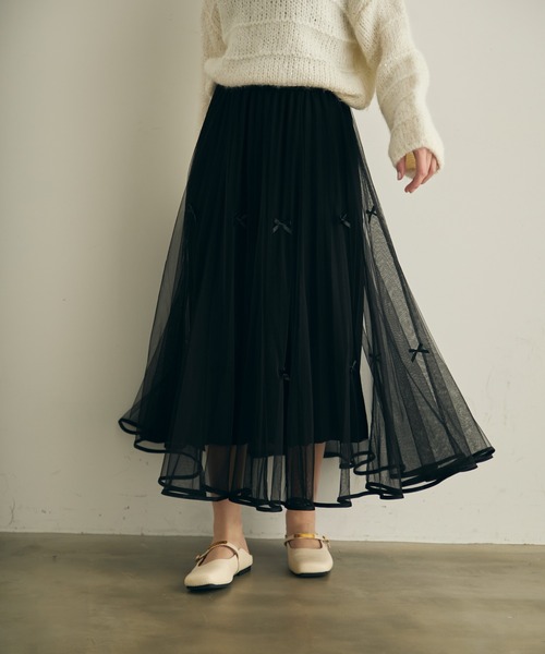 メリージェニー merry jenny ランダムリボンチュールスカート （アイボリー） -ファッション通販 FASHION WALKER [MODE  NORM CORE] merryjenny ランダムリボンチュールスカート