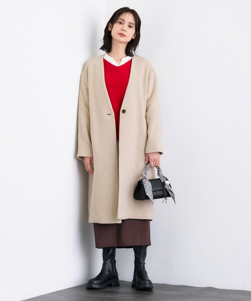 INDIVI（インディヴィ）の「【軽量／ウール混】ライトフォルム ロング