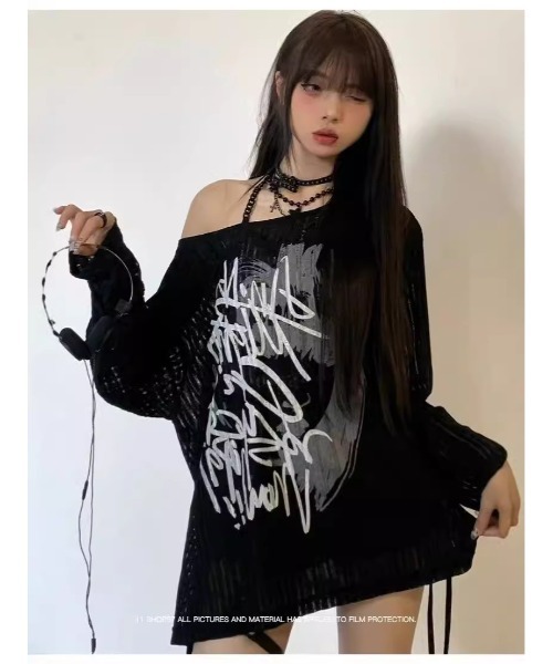 セール】Y2K ロゴプリント 長袖（Tシャツ/カットソー）｜Ritzy