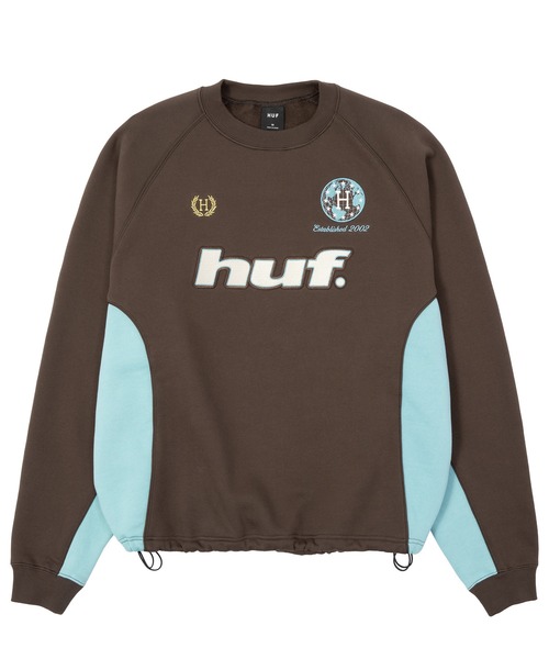HUF(ハフ)の「LUX DRAWCORD CREW(スウェット・メンズ・ブラック/ブラウン・M/S/L/XL)」の1枚目の写真