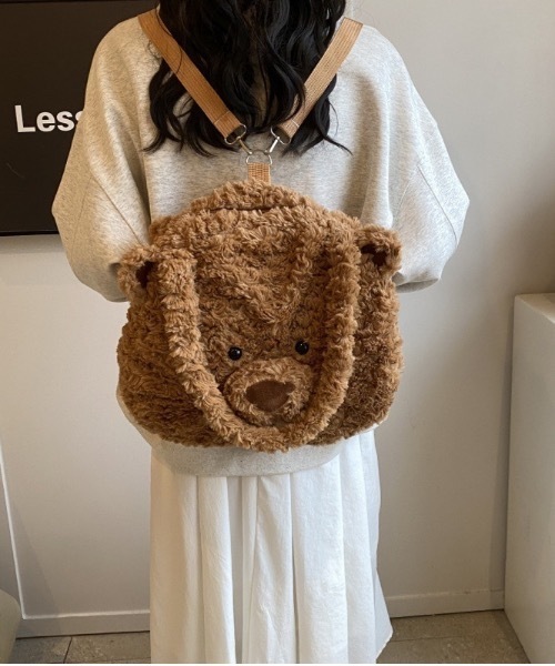 pyornim(ピョルニム)の「【マルチWAY】くまさん リュック ショルダー トートバッグ(トートバッグ・レディース・ブラウン・F)」の2枚目の写真