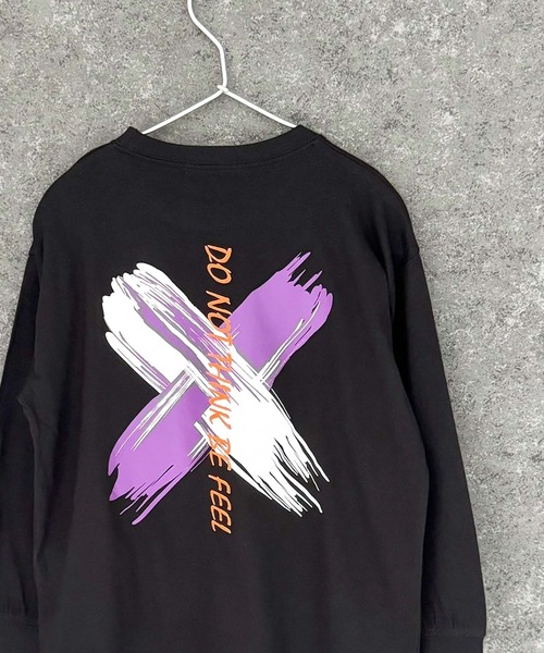 THE CASUAL（カジュアル）の「グラフィックプリント　オーバーサイズ　ロンT（Tシャツ/カットソー・キッズ・チャコール/パープル/ホワイト系その他/ブラック/ブラック系その他2/杢グレー/オフホワイト/ブラック系その他/ダークグリーン・110cm/120cm/130cm/140cm/150cm/160cm）」の4枚目の写真