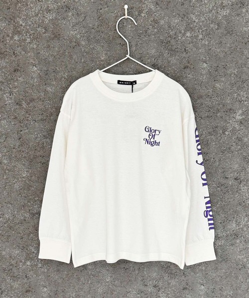 THE CASUAL（カジュアル）の「グラフィックプリント　オーバーサイズ　ロンT（Tシャツ/カットソー・キッズ・チャコール/パープル/ホワイト系その他/ブラック/ブラック系その他2/杢グレー/オフホワイト/ブラック系その他/ダークグリーン・110cm/120cm/130cm/140cm/150cm/160cm）」の10枚目の写真