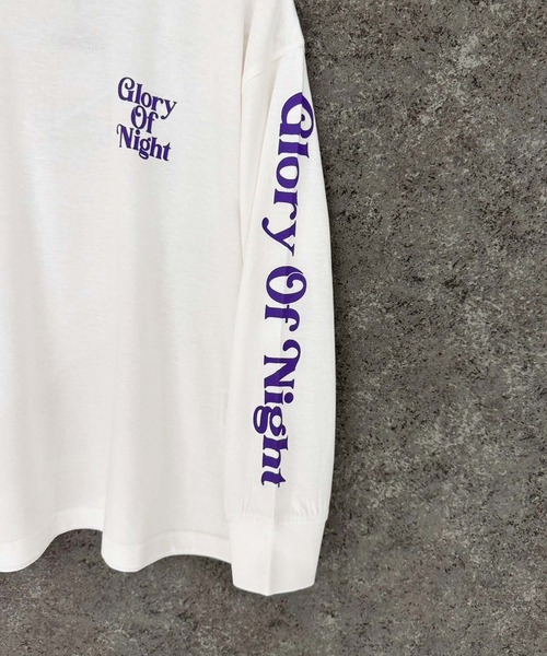 THE CASUAL（カジュアル）の「グラフィックプリント　オーバーサイズ　ロンT（Tシャツ/カットソー・キッズ・チャコール/パープル/ホワイト系その他/ブラック/ブラック系その他2/杢グレー/オフホワイト/ブラック系その他/ダークグリーン・110cm/120cm/130cm/140cm/150cm/160cm）」の11枚目の写真