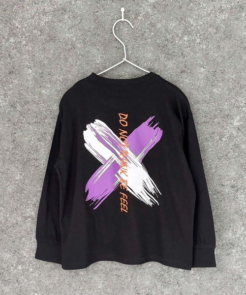 THE CASUAL（カジュアル）の「グラフィックプリント　オーバーサイズ　ロンT（Tシャツ/カットソー・キッズ・チャコール/パープル/ホワイト系その他/ブラック/ブラック系その他2/杢グレー/オフホワイト/ブラック系その他/ダークグリーン・110cm/120cm/130cm/140cm/150cm/160cm）」の15枚目の写真