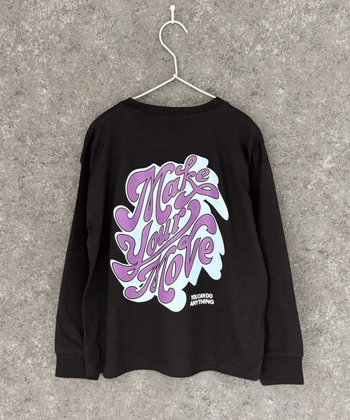 THE CASUAL（カジュアル）の「グラフィックプリント　オーバーサイズ　ロンT（Tシャツ/カットソー・キッズ・チャコール/パープル/ホワイト系その他/ブラック/ブラック系その他2/杢グレー/オフホワイト/ブラック系その他/ダークグリーン・110cm/120cm/130cm/140cm/150cm/160cm）」の19枚目の写真