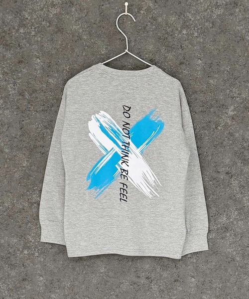 THE CASUAL（カジュアル）の「グラフィックプリント　オーバーサイズ　ロンT（Tシャツ/カットソー・キッズ・チャコール/パープル/ホワイト系その他/ブラック/ブラック系その他2/杢グレー/オフホワイト/ブラック系その他/ダークグリーン・110cm/120cm/130cm/140cm/150cm/160cm）」の21枚目の写真