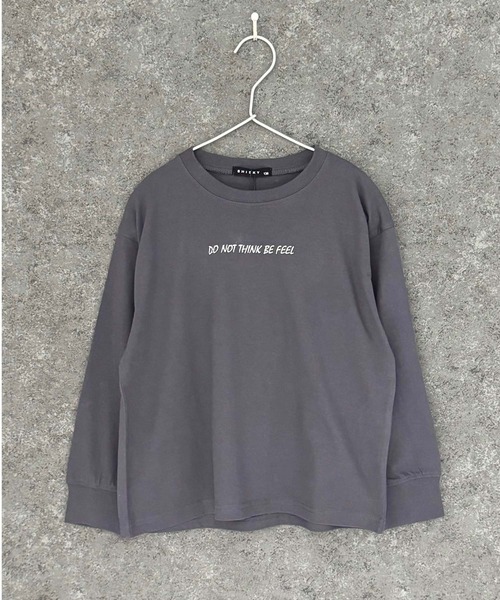 THE CASUAL（カジュアル）の「グラフィックプリント　オーバーサイズ　ロンT（Tシャツ/カットソー・キッズ・チャコール/パープル/ホワイト系その他/ブラック/ブラック系その他2/杢グレー/オフホワイト/ブラック系その他/ダークグリーン・110cm/120cm/130cm/140cm/150cm/160cm）」の22枚目の写真