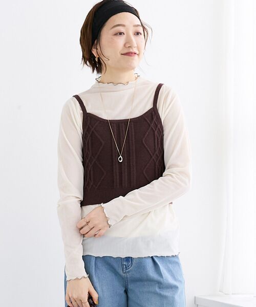 le.coeur blanc(ルクールブラン)の「フロッキージャージーメローデザインカットソー(Tシャツ/カットソー・レディース・アイボリー/ブラック・38)」の4枚目の写真