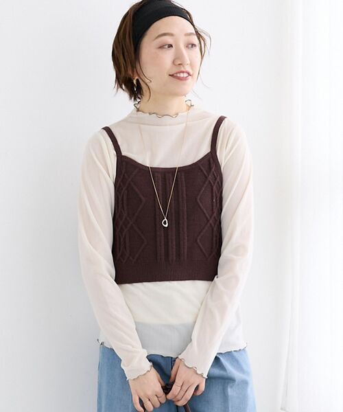 le.coeur blanc(ルクールブラン)の「フロッキージャージーメローデザインカットソー(Tシャツ/カットソー・レディース・アイボリー/ブラック・38)」の11枚目の写真